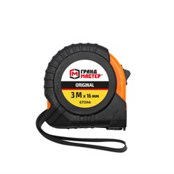 Рулетка измерительная 3 м х 16 мм, обрезиненный корпус, с фиксатором, ГРАНДМАСТЕР Original, 671344 - фото 15163540