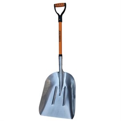 Лопата алюминиевая для снега 37х48 см, ОБЩАЯ ДЛИНА 120 см, черенок стекловолокно, V-ручка, RABBITEX (РАББИТЕКС) "FIBERGLASS", 700486 - фото 15163562