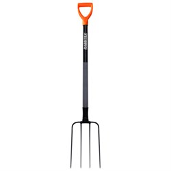 Вилы садовые стальные 22х30 см, ОБЩАЯ ДЛИНА 120 см, черенок сталь, V-ручка, RABBITEX (РАББИТЕКС) "STRONG METAL", 700490 - фото 15163566