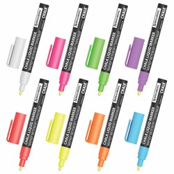Маркеры меловые CHALK LIQUID MARKER, НЕОН, НАБОР 8 ЦВЕТОВ, 3 мм, стираемые, BRAUBERG "CHALK", 152597 - фото 15168313