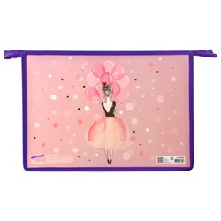 Папка для тетрадей ЮНЛАНДИЯ А4, 1 отделение, пластик, молния сверху, "Ballet", 229108 - фото 15169921