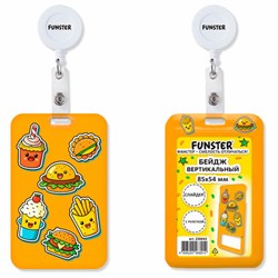 Бейдж вертикальный с 3D-печатью "Street food" (85х54 мм), с рулеткой, СЛАЙДЕР, FUNSTER (ФАНСТЕР), 238843 - фото 15175279