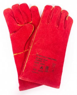 Краги спилковые красные с подкладкой - фото 15175568