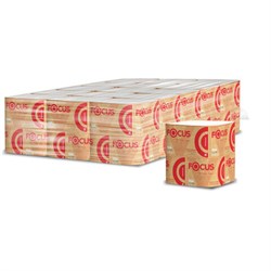 Бумага туалетная FOCUS (T3) Premium, 2 слоя, КОМПЛЕКТ 15 пачек, листовая, 250 листов, V-сложение, 5083735 - фото 15177057