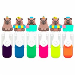 Набор текстовыделителей с топперами 6 ЦВЕТОВ НЕОН, "КАПИБАРЫ", линия 1-4 мм, FUNSTER (ФАНСТЕР), 152646 - фото 15178736