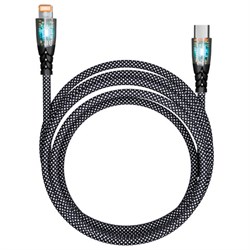 Кабель Type-C - Lightning, 1 м, 3 А, SMARTBUY, для быстрой зарядки и передачи данных, черный, PDTRANSP-BLACK - фото 15180560