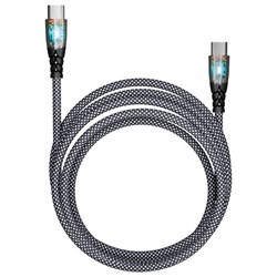 Кабель Type-C - Type-C, 1 м, 3 А, SMARTBUY, для быстрой зарядки и передачи данных, черный, FCTRANSP-BLACK - фото 15180561