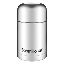 Термос 0,8 л для еды/напитков с широким горлом, BOOMHOUSE (БУМХАУ) WIDE, нержавеющая сталь SUS304, серебристый, 700319 - фото 15199458