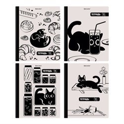 Тетрадь А5 96 л. BRAUBERG, на сшивке с корешком, клетка, обложка картон, "Кот-Непоседа", 405292 - фото 15223796