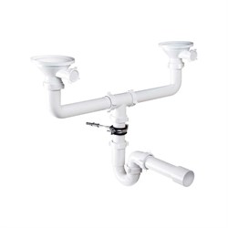 Двойной одноуровневый прямоточный сифон ORIO RS-41098 - фото 15253340