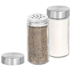 Набор для специй 2х100 мл, MAXI, солонка + перечница, стекло/сталь, круглые, WEGLA (ВЕГЛА), 700230 - фото 15264211