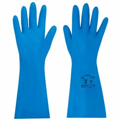 Перчатки нитриловые КЩС, STRONG, химически устойчивые, синие, размер 8-8,5, M (средний), RABBITEX (РАББИТЕКС), 700907 - фото 15270992