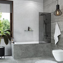 Стеклянная шторка на ванну Mebelvann 1400x500 BLACK - фото 15595007