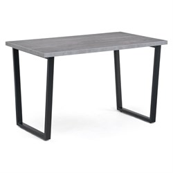 Деревянный стол Woodville Лота Лофт 120 25 мм черный матовый / бетон - фото 15725783