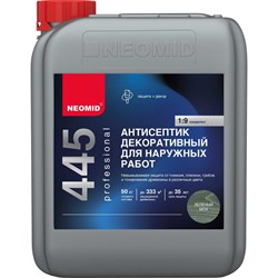 Декоративный антисептик для наружных работ NEOMID 445 5 кг, зеленый мох Н-445-5/зел.м - фото 15824878