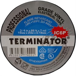 Самозатухающая всепогодная огнеупорная изолента Terminator Ic6p - фото 15934991