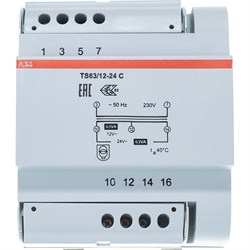 Разделительный трансформатор безопасности ABB TS63/12-24C - фото 15936445