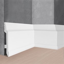 Ударопрочный влагостойкий напольный плинтус под покраску Stenopol C7104 - фото 15954821