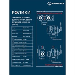 Ролики для душевой кабины MasterProf №1 - фото 15997716