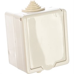 Брызгозащищенная одноместная розетка Кунцево-Электро РА16-660 - фото 16002709