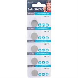 Батарейка GoPower CR1632 BL5 Lithium 3V (5/100/2000) - фото 16016220