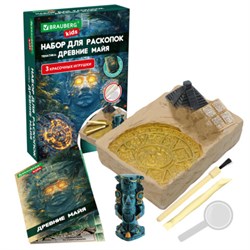 Набор для раскопок "Древние Майя" 16х23 см, инструменты, BRAUBERG KIDS, 665940 - фото 16092142
