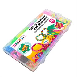 Набор резинок для плетения украшений 1 500 шт., 24 цвета, бокс, бусины, BAMBOX (БАМБОКС), 665977 - фото 16092149