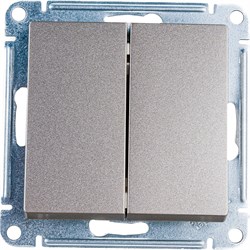 Двухклавишный переключатель Systeme Electric Шампань сх.6, 10АХ - фото 16130626