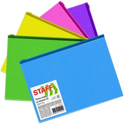 Папка-конверт на молнии МАЛОГО ФОРМАТА (180х250 мм) А5, цвет ассорти с блестками, 0,15 мм, STAFF, 274080 - фото 16200327