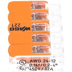 Пятипроводная соединительная клемма WAGO 221-415 - фото 16272572