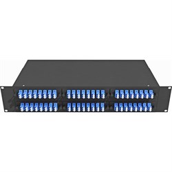 Укомплектованный одномодовый стоечный оптический кросс TopLan КРС-Top-2U-96LC/U-OS2-BK - фото 16278464