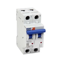 Модульный выключатель автоматический КЭАЗ 2п C 40А 6кА OptiDin BM63-2C40-УХЛ3 - фото 16318510