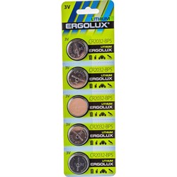 Литиевая батарейка Ergolux CR2032-BP5 - фото 16376430