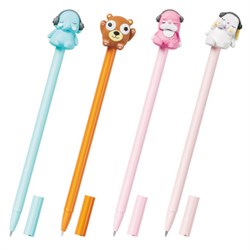 Ручка с топпером шариковая масляная FUNSTER (ФАНСТЕР) "TOPPER MIX", СИНЯЯ, корпус ассорти, пишущий узел 0,7 мм, линия письма 0,35 мм, 144368 - фото 16409610