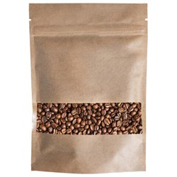 Пакеты дой-пак с замком ZIP LOCK, крафт с окном 60 мм, 170х240 + 40 мм, КОМПЛЕКТ 100 штук, 150 мкм, BRAUBERG, 700692 - фото 16409654