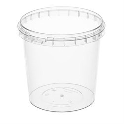 Банка с крышкой 1000 мл, пластиковая, под пресервы, с контрольным замком, диаметр 122 мм, ВЗЛП, 1217КП - фото 16416606