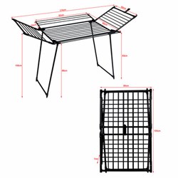 Сушилка напольная для белья раскладная, 5 зон сушки, 25 метров, LAIMA HOME MEGA BLACK, 700471 - фото 16416642