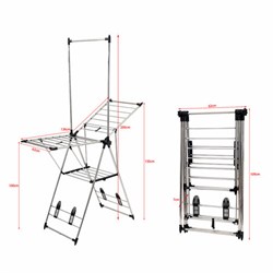Сушилка напольная для белья раскладная, 6 зон сушки, 18 метров, LAIMA HOME GRANDIOSE STAR, 700474 - фото 16416645