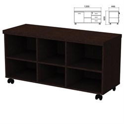 Тумба-креденция (каркас БЕЗ ФАСАДОВ) "Приоритет" (1200х446х600 мм), венге, К-924, К-924 венге - фото 16441339