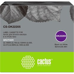Ленточный картридж для brother p-touch ql-500, ql-550, ql-700, ql-800 CACTUS dk-22205 - фото 16470042