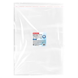 Пакеты БОПП с клеевым клапаном, КОМПЛЕКТ 100 штук, 30х40 + 4 см, 53 мкм, с усиленным швом, BRAUBERG, 700418 - фото 16475404