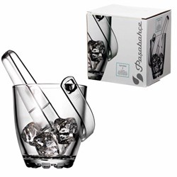 Ведерко для льда стеклянное, с пластиковыми щипцами, высота 130 мм, PASABAHCE "СИЛЬВАНА", фирменная подарочная упаковка, 53628 - фото 16475413