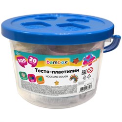Тесто-пластилин для лепки СУПЕР ПЛАСТИЧНОЕ, 20 цветов 300 г, в пластиковом ведерке, формочки, BAMBOX (БАМБОКС), 107251 - фото 16495025