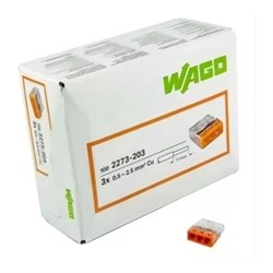 Трехпроводная соединительная клемма для быстрого монтажа WAGO 2273-203 - фото 16512415