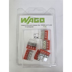 Четырехпроводная соединительная клемма WAGO 2273-244 - фото 16517160