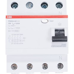 Узо ABB FH204 4п 25A 30mA AC - фото 16528173