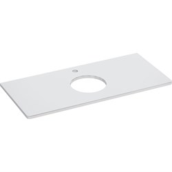 Столешница Lemark MIANO 100 см, под 1 раковину, из стекла, цвет: белый - фото 16529317