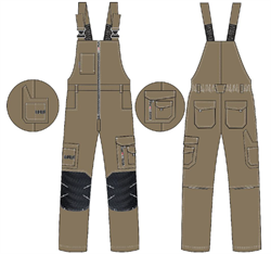 Полукомбинезон ProfLineSpecialist (тк.РипСтоп,240), коричневый/черный - фото 16559627