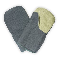 Рукавицы меховые (искусств.) с брезентовым наладонником - фото 16559714