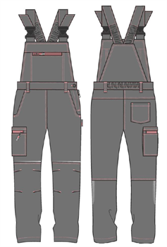 Полукомбинезон женский ProfLineSpecialist (тк.Смесовая,240), серый/розовый - фото 16559970